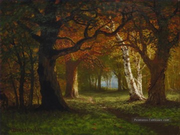  bierstadt - FOREST NEAR SARATOGA Paysage d’arbres américains Albert Bierstadt